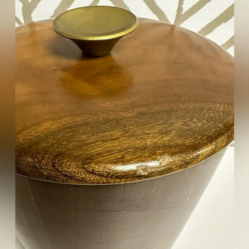 Vintage MCM Vermillion Walnut Co Ice Bucket